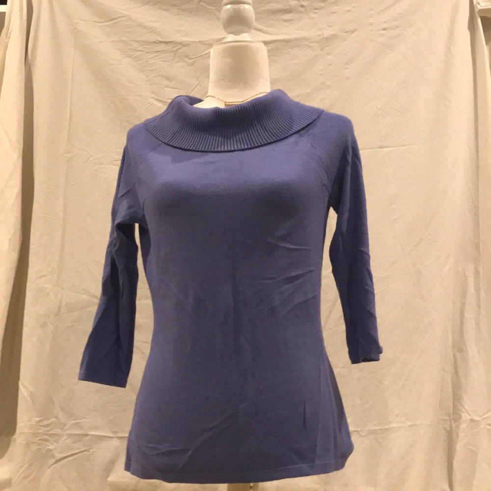 Cowl neck sweater.